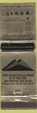 Matchbook Cover - Multisonics Computer? San Ramon CA