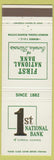 Matchbook Cover - First National Bank Eureka IL