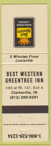 Matchbook Cover - Best Western Greentree Inn Clarksville IN