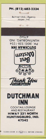 Matchbook Cover - Best Western Dutchman Inn Huntingburg IN