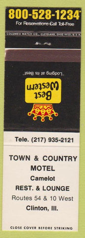Matchbook Cover - Best Western Town Country Motel Clinton IL