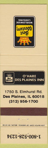 Matchbook Cover - Best Western O'Hare Des Plaines IL