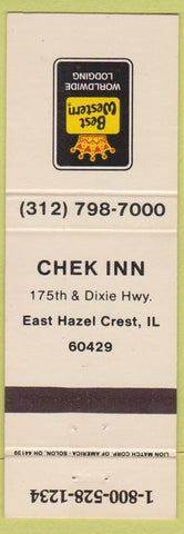 Matchbook Cover - Best Western Chek Inn East Hazel Crest IL
