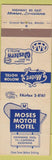 Matchbook Cover - Best Western Moses Motor Hotel Monroe LA