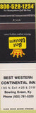 Matchbook Cover - Best Western Continental Inn Bowling Green KY