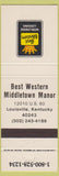 Matchbook Cover - Best Western Middletown Manor Louisville KY