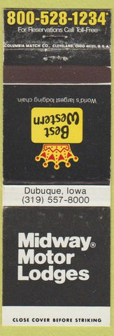 Matchbook Cover - Best Western Motor Lodges Dubuque IA