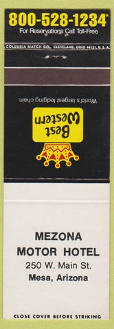 Matchbook Cover - Best Western Mezona Motor Hotel Mesa AZ
