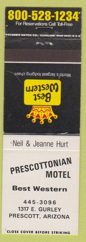 Matchbook Cover - Best Western Prescottonian Motel Prescott AZ