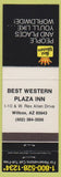 Matchbook Cover - Best Western Plaza Inn Willcox AZ