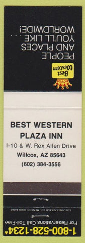 Matchbook Cover - Best Western Plaza Inn Willcox AZ