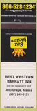 Matchbook Cover - Best Western Barratt Inn Anchorage AK