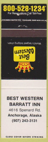 Matchbook Cover - Best Western Barratt Inn Anchorage AK