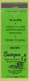 Matchbook Cover - Sampan Cantonese Restaurant Chinese Anaheim CA