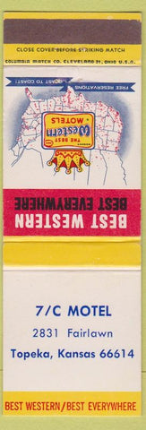 Matchbook Cover - Best Western 7C Motel Topeka KS