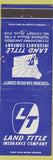 Matchbook Cover - Land Title Insurance Co San Diego CA WORN