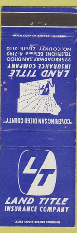 Matchbook Cover - Land Title Insurance Co San Diego CA WORN
