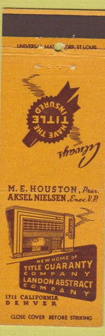 Matchbook Cover - Title Guaranty Co Denver CO
