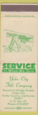 Matchbook Cover - Yuba City Title Co Sutter County CA