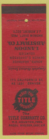 Matchbook Cover - Ittle Guaranty Insurance Denver CO