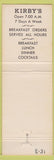Matchbook Cover - Kirby's Restaurant El Cerrito CA