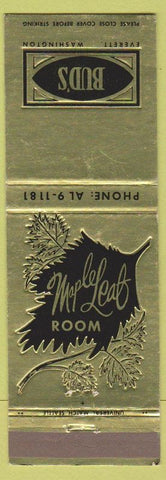 Matchbook Cover - Bud's Everett WA Maple Leaf Room