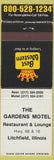 Matchbook Cover - Best Western Gardens Motel Litchfield IL Route 66