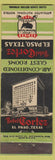 Matchbook Cover - Hotel Cortez El Paso TX