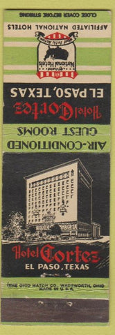 Matchbook Cover - Hotel Cortez El Paso TX