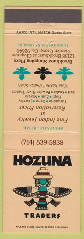 Matchbook Cover - Hozuna Traders Indian Jewelry Garden Grove CA