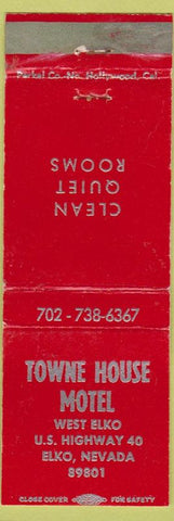 Matchbook Cover - Towne House Motel Elko NV