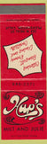 Matchbook Cover - Hap's Rstaurant Pleasanton CA