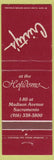 Matchbook Cover - Cristy's  Holidome Sacramento CA
