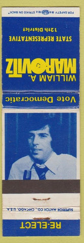Matchbook Cover - William A Marovitz State Rep Chicago IL