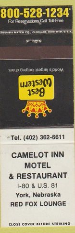 Matchbook Cover - Camelot Inn Motel York NE Best Western