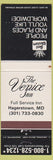 Matchbook Cover - Venice Inn Best Western Hagerstown MD