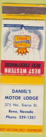 Matchbook Cover - Dainel's Motor Lodge Reno NV