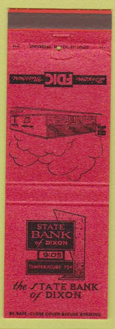 Matchbook Cover - State Bank of Dixon IL