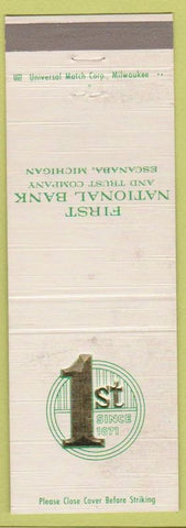 Matchbook Cover - First National Bank Escanaba MI