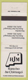 Matchbook Cover - HJM Rancho De Chimayo NM