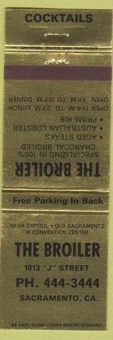 Matchbook Cover - The Broiler Sacramento CA