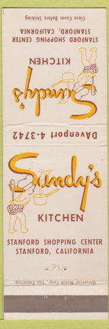 Matchbook Cover - Sundy's Kitchen Stanford CA
