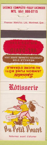 Matchbook Cover - Au Petit Poucet Restaurant Montreal QC