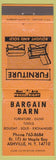 Matchbook Cover - Bargain Barn Ashville NY furniture orange WEAR