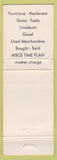 Matchbook Cover - Bargain Barn Ashville NY furniture orange WEAR