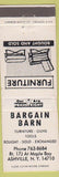 Matchbook Cover - Bargain Barn Ashville NY furniture white WEAR