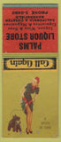 Matchbook Cover - Palms Liquor Store Bakersfield CA pinup BOBTAIL