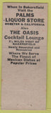Matchbook Cover - Palms Liquor Store Bakersfield CA pinup BOBTAIL