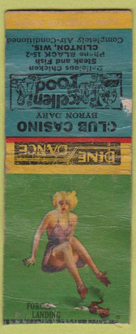 Matchbook Cover - Club Casino Clinton WI POOR pinup BOBTAIL