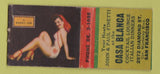 Matchbook Cover - Casa Blanca Italian San Francisco CA WORN pinup BOBTAIL